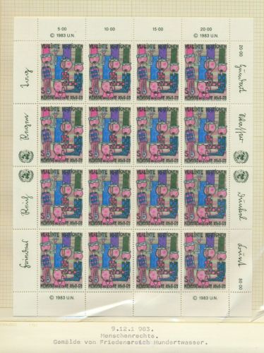 Österreich 36-37 Bogen Kleinbogen Luxus postfrisch MNH UNO Vereinte Nationen