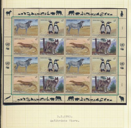 Österreich 143-146 Tiere Gefährdete Arten Bogen Kleinbogen Luxus postfrisch UNO