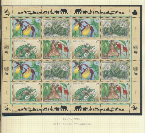 UNO Österreich 222-225 Flora Gefährdete Arten Bogen Kleinbogen Luxus postfrisch