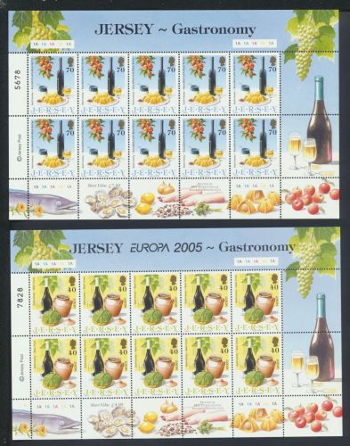 Großbritannien Jersey Kleinbogen Satz 1169-1172 Speisen Europa Gastronomie