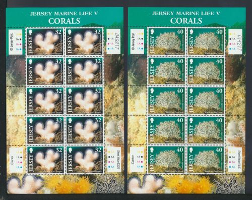 Großbritannien Jersey Kleinbogen Satz 1147-1152 Meeresfauna Korallen