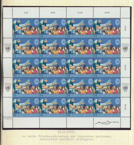 UNO Österreich 266-267 Frieden Bogen Kleinbogen Luxus postfrisch MNH