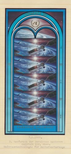 UNO Österreich 291-292 Weltraum Raumfahrt Bogen Kleinbogen Luxus postfrisch MNH