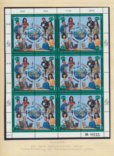 UNO Österreich 294-297 UPU Weltpostverein Bogen Kleinbogen Luxus postfrisch MNH