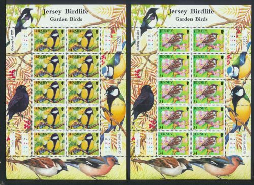 Großbritannien Jersey Kleinbogen Satz 1260-1265 Vögel Gartenvögel Tiere Luxus