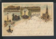 Litho Ansichtskarte Frankreich Amanweiler Lothringen Bahnhof Neugersdorf Sachsen