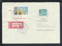DDR R-Brief Bogenecke Sonder R-Zettel DV Druckvermerk Erfurt Thüringen Hamburg