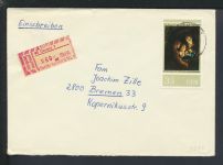 DDR Brief Einzelfrankatur plus Sonder R-Zettel Dessau Sachsen-Anhalt Bremen