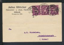 Deutsches Reich Brief Infla Reklame Karte Böttcher Chemische Fabrik MEF Lübeck