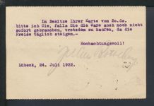 Deutsches Reich Brief Infla Reklame Karte Böttcher Chemische Fabrik MEF Lübeck