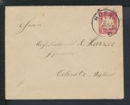 Altdeutschland Bayern Ganzsache 10 Pfg Wappen K1 Hof 2 Oelsnitz Sachsen 1897