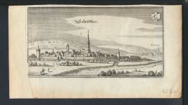 Salzuflen Schötmar Kreis Lippe NRW alter Kupferstich um 1645 Panorama m Schötmar