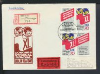 R-Brief ZPF Express DDR Zusammendruck Berlin SST Weltgewerkschaftskongress