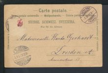 Litho Ansichtskarte Schweiz Ouchy Transit Lausanne Schiffe Dresden Sachsen 1897