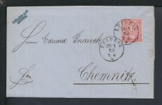 Brief Altdeutschland NDP Norddeutscher Bund Sachsen Leipzig Chemnitz 1869