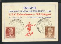 Sport Fussball Bund inter. Anlasskarte Luftpost Berlin Olympiastadion