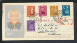 Niederlande 712-716 Fürsorge Leiden SST Zomerzegels 1958 Trachten Stendal