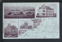 Litho Ansichtskarte Hünfeld LK Fulda Hessen Rathaus Zella Mehlis Thüringen