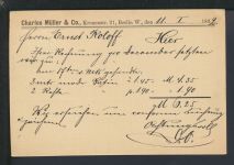 Stadtpost Privatpost Karte Berlin Paketfahrt Charles Müller Kronenstr. 1892