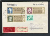 DDR Zusammendruck Schönberg Mecklenburg-Vorpommern R-Brief Express Brannenburg
