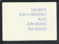 Halle DDR Politik Parteitag Doppelkarte SST Messe der Meister von Morgen 1980