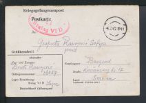 Kriegsgefangenenpost Stalag VI D Dortmund Stiller Feldpoststempel Belgrad