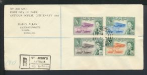 Airmail R-Brief Antigua Postal Centenary 1962 Rickmansworth Großbritannien