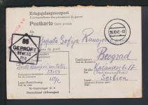 Kriegsgefangenenpost KGF Brief M. Stammlager III B nach Belgrad Serbien 1943