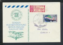 Berlin Böhlen Thüringen R-Brief DDR SST AEROSOZPHILEX 1980 m Einlieferungsschein
