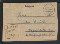 Deutsches Reich stummer Feldpost Stempel 1.1.1944 nach Langensalza Thüringen