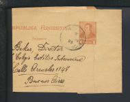 Ganzsache Übersee Südamerika Argentinien Buenos Aires Streifband 1 c. braun