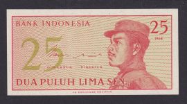 Banknoten Geldscheine Indonesien Asien 25 SEN 1964 unc.
