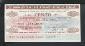 Geldscheine Banknoten Italien Europa 100 Lire 1997 I UNC