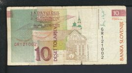 Geldscheine Banknoten Slowenien Europa 10 Tolar 1992 IV