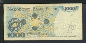 Geldscheine Banknoten Polen Europa 1000 Zlotych 1982 IV