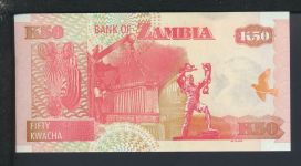 Geldscheine Banknoten Sambia Afrika 50 Kwacha 2009 I UNC Vögel Greifvogel