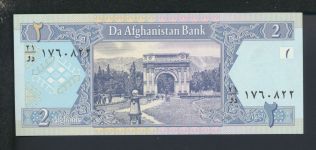 Geldscheine Banknoten Afghanistan Asien 2 Afghanis I UNC