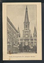 Künstler Ansichtskarte Lodz Polen Evangelische St Johannis Kirche Feldpost Penig