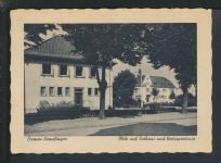 Bizone AM-Post MEF 6 Pfg. Ansichtskarte Bremen Hemelingen Blick auf Rathaus
