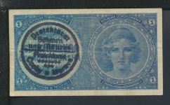 Geldscheine Banknoten Besetzung Böhmen und Mähren 1 Krone III gestempelt