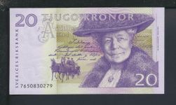 Geldscheine Banknoten Schweden 20 Kronor Selma Lagerlöf I UNC