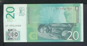 Geldscheine Banknoten Serbien 20 Dinara 2006 I UNC