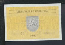 Geldscheine Banknoten Litauen 0,10 Talonas 1991 I UNC