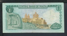 Geldscheine Banknoten Malta 1 Lira 1967 II