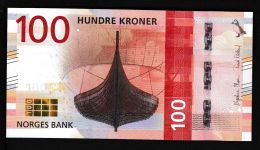 Geldscheine Banknoten Norwegen 100 Kronen 2016 I UNC