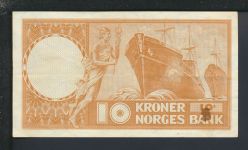 Geldscheine Banknoten Norwegen 10 Kronen Christian Michelsen 1957 III