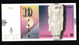 Geldscheine Banknoten Mazedonien 10 Denari 1996 I UNC