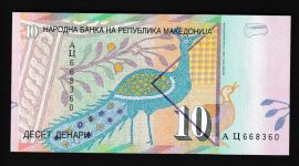 Geldscheine Banknoten Mazedonien 10 Denari 1996 I UNC