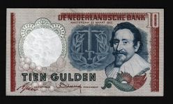 Geldscheine Banknoten Niederlande 10 Gulden 1953 I UNC