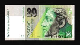 Geldscheine Banknoten Slowakei 20 Korun Pribina 2006 I UNC